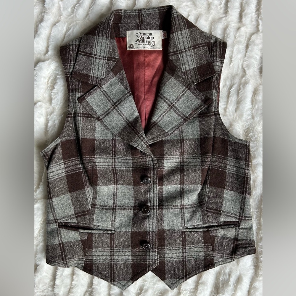 Vintage Wool Plaid Lined Vest - Picture 11 of 11